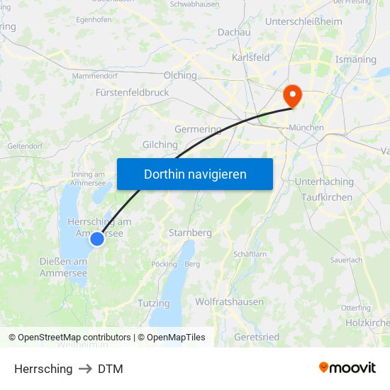 Herrsching to DTM map