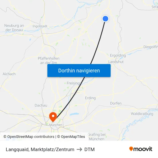 Langquaid, Marktplatz/Zentrum to DTM map