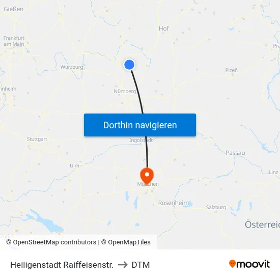 Heiligenstadt Raiffeisenstr. to DTM map