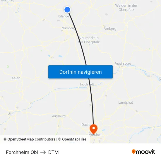 Forchheim Obi to DTM map
