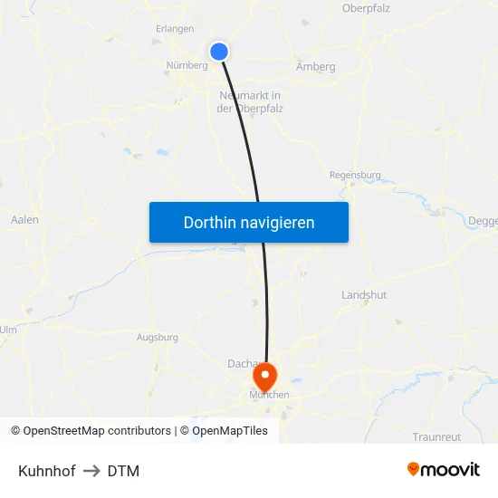 Kuhnhof to DTM map