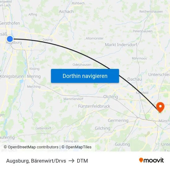 Augsburg, Bärenwirt/Drvs to DTM map