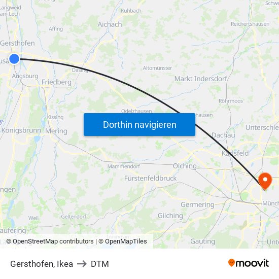 Gersthofen, Ikea to DTM map