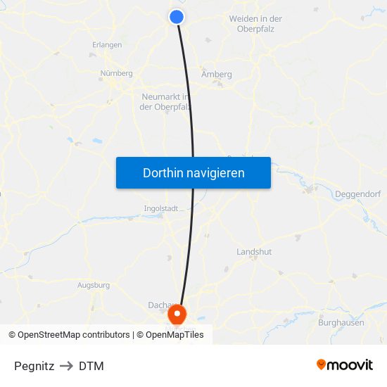 Pegnitz to DTM map