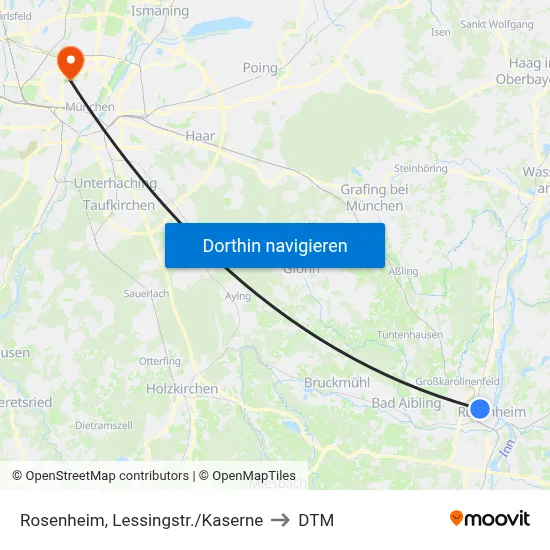 Rosenheim, Lessingstr./Kaserne to DTM map