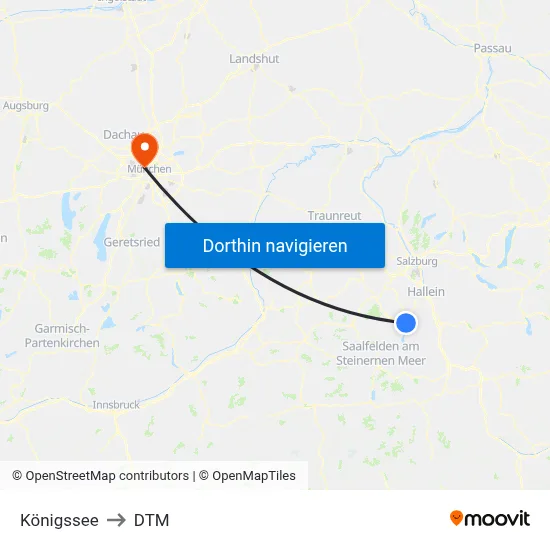 Königssee to DTM map
