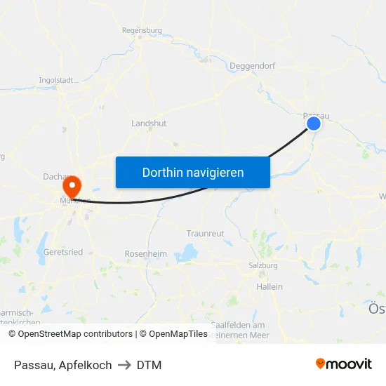 Passau, Apfelkoch to DTM map