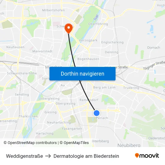 Weddigenstraße to Dermatologie am Biederstein map