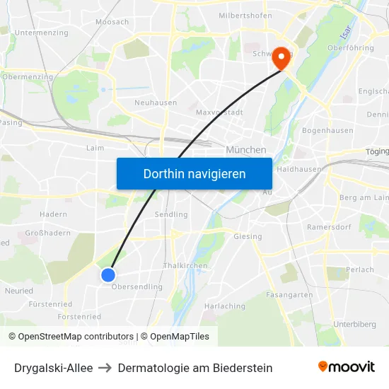 Drygalski-Allee to Dermatologie am Biederstein map