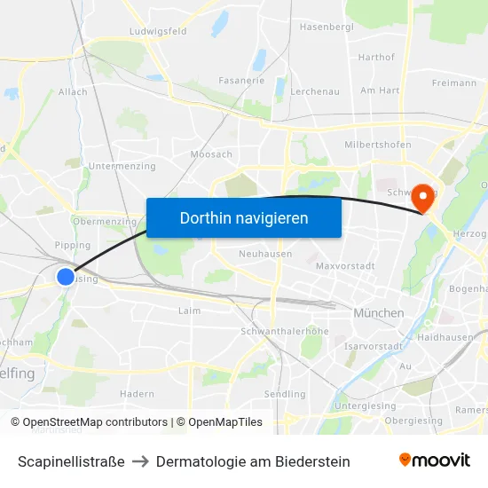Scapinellistraße to Dermatologie am Biederstein map