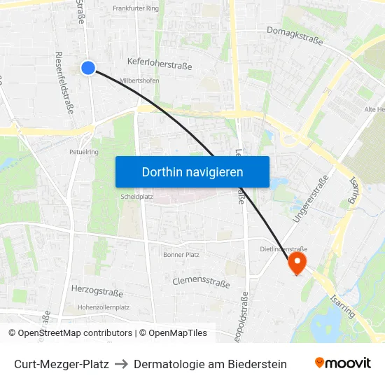 Curt-Mezger-Platz to Dermatologie am Biederstein map