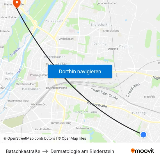 Batschkastraße to Dermatologie am Biederstein map