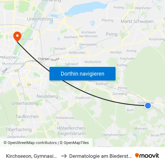 Kirchseeon, Gymnasium to Dermatologie am Biederstein map
