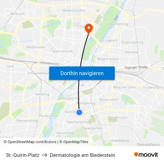 St.-Quirin-Platz to Dermatologie am Biederstein map