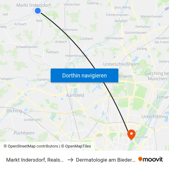 Markt Indersdorf, Realschule to Dermatologie am Biederstein map