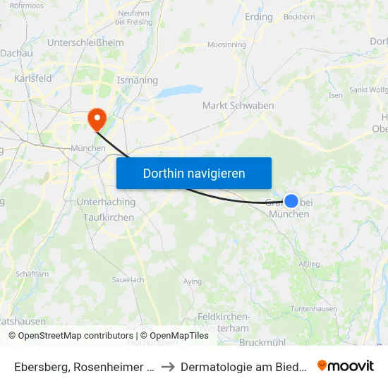 Ebersberg, Rosenheimer Straße to Dermatologie am Biederstein map