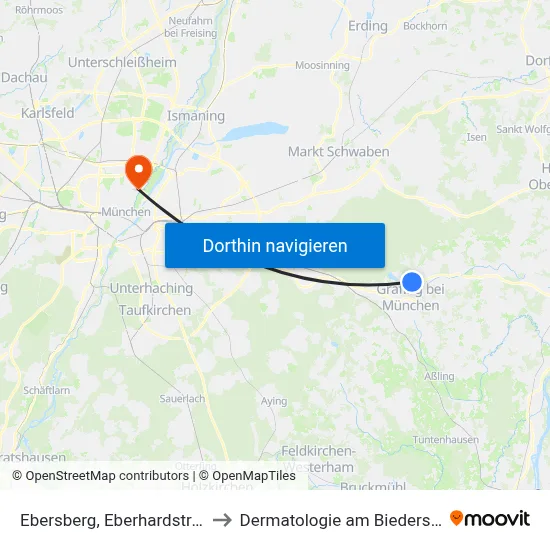 Ebersberg, Eberhardstraße to Dermatologie am Biederstein map