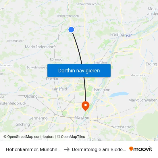 Hohenkammer, Münchner Str. to Dermatologie am Biederstein map