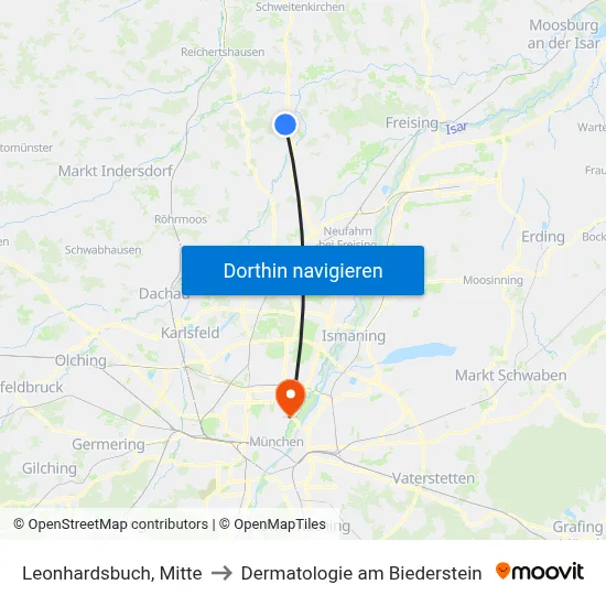 Leonhardsbuch, Mitte to Dermatologie am Biederstein map