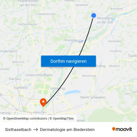 Sixthaselbach to Dermatologie am Biederstein map