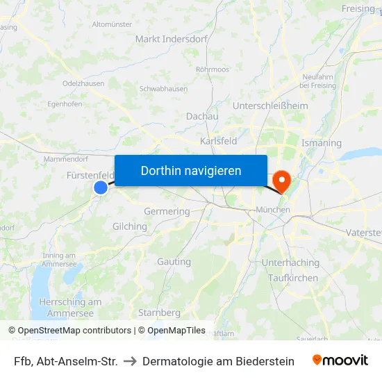Ffb, Abt-Anselm-Str. to Dermatologie am Biederstein map