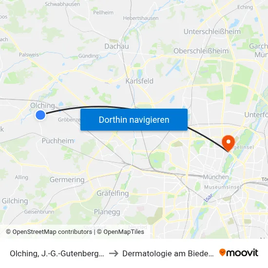 Olching, J.-G.-Gutenbergstr. M to Dermatologie am Biederstein map