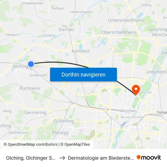 Olching, Olchinger See to Dermatologie am Biederstein map