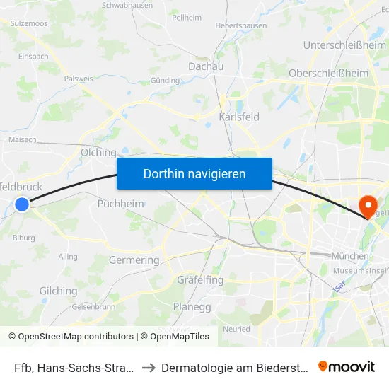 Ffb, Hans-Sachs-Straße to Dermatologie am Biederstein map