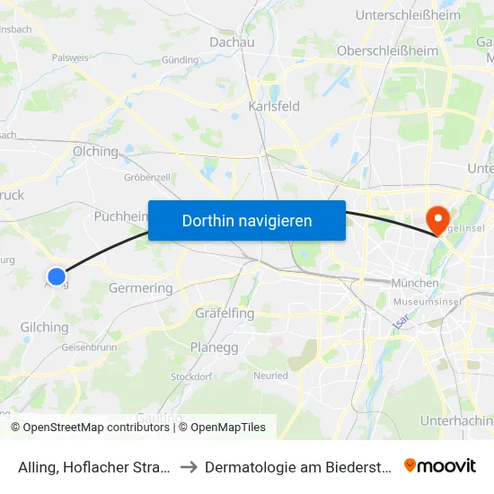 Alling, Hoflacher Straße to Dermatologie am Biederstein map