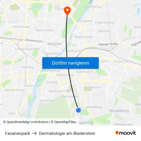 Fasanenpark to Dermatologie am Biederstein map