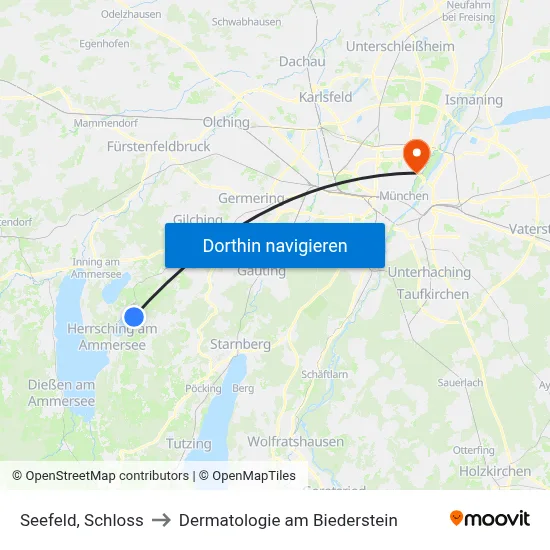 Seefeld, Schloss to Dermatologie am Biederstein map