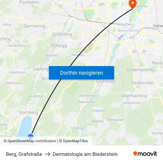 Berg, Grafstraße to Dermatologie am Biederstein map
