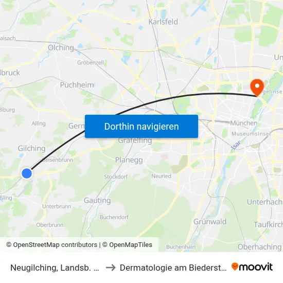 Neugilching, Landsb. Str. to Dermatologie am Biederstein map