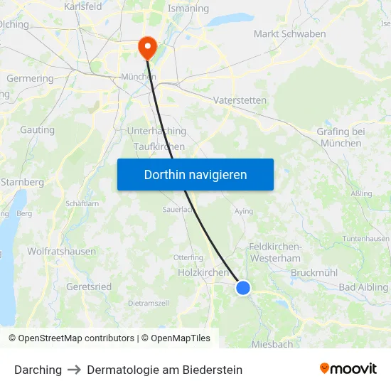Darching to Dermatologie am Biederstein map