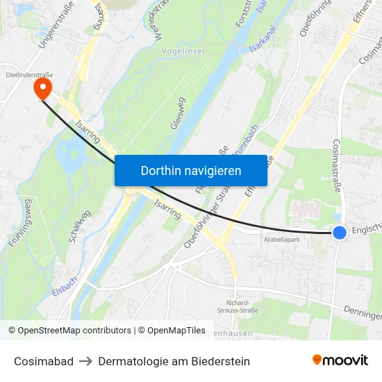 Cosimabad to Dermatologie am Biederstein map