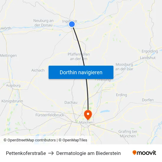 Pettenkoferstraße to Dermatologie am Biederstein map