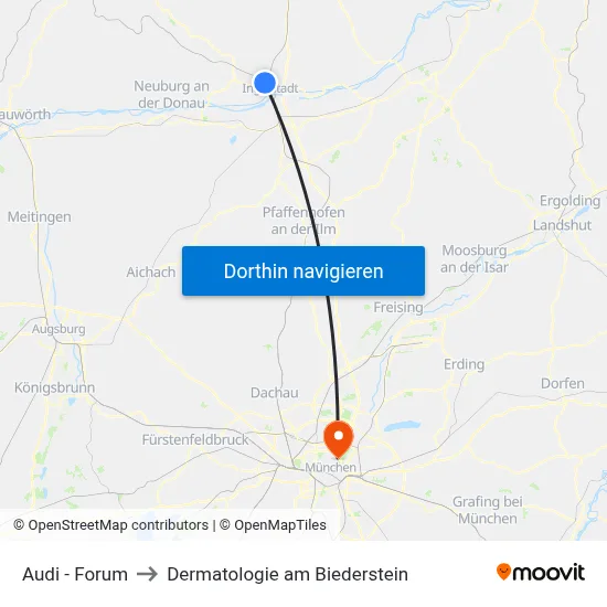 Audi - Forum to Dermatologie am Biederstein map
