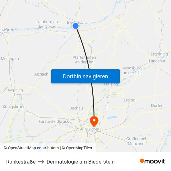 Rankestraße to Dermatologie am Biederstein map