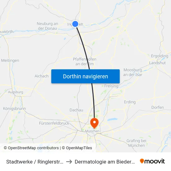 Stadtwerke / Ringlerstraße to Dermatologie am Biederstein map
