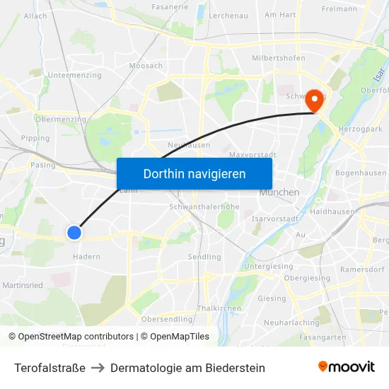Terofalstraße to Dermatologie am Biederstein map