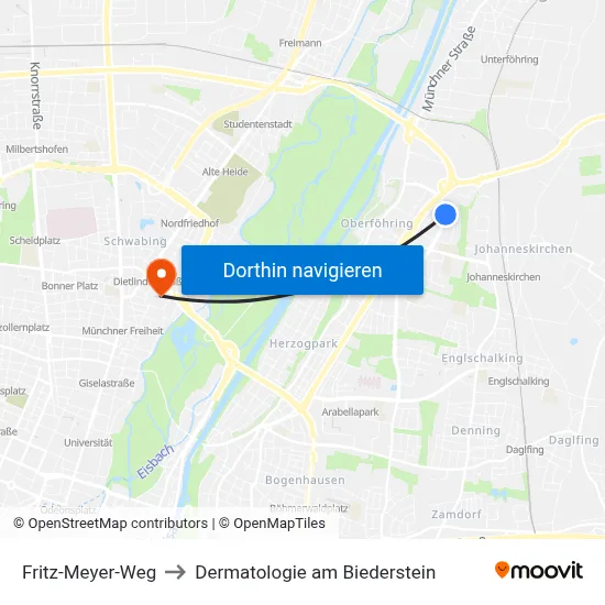 Fritz-Meyer-Weg to Dermatologie am Biederstein map