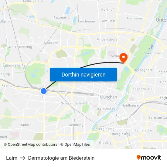 Laim to Dermatologie am Biederstein map