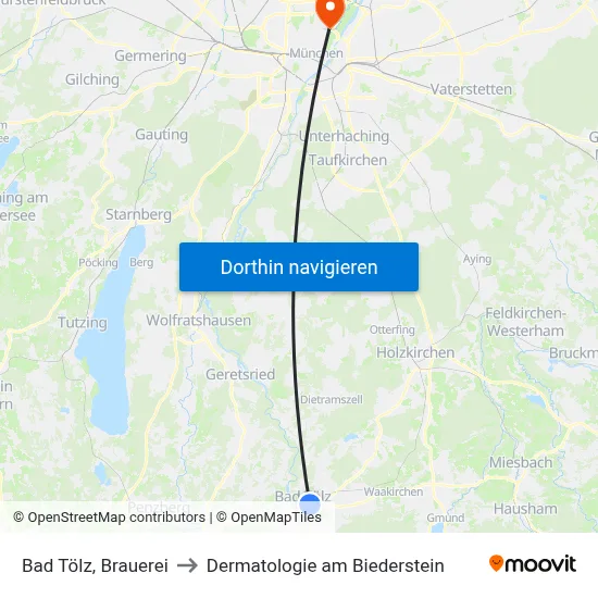 Bad Tölz, Brauerei to Dermatologie am Biederstein map