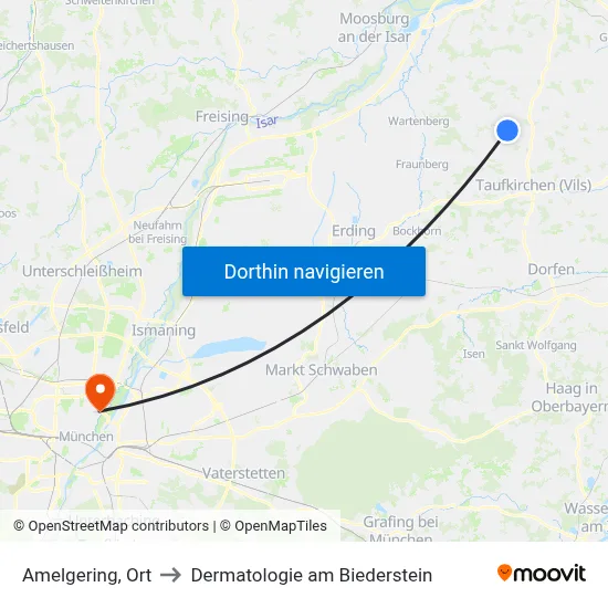 Amelgering, Ort to Dermatologie am Biederstein map
