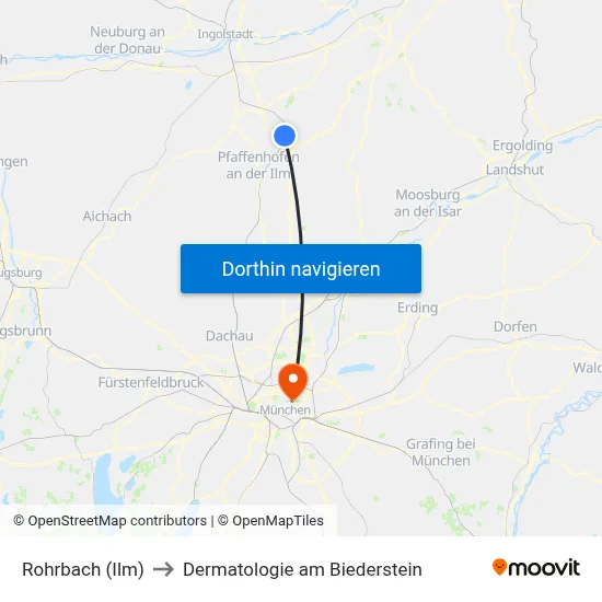 Rohrbach (Ilm) to Dermatologie am Biederstein map