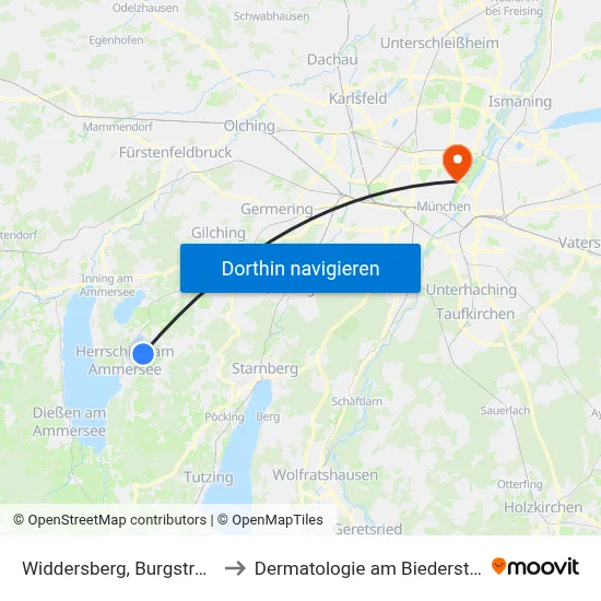 Widdersberg, Burgstraße to Dermatologie am Biederstein map