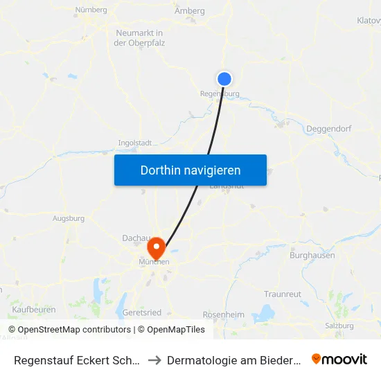 Regenstauf Eckert Schulen to Dermatologie am Biederstein map