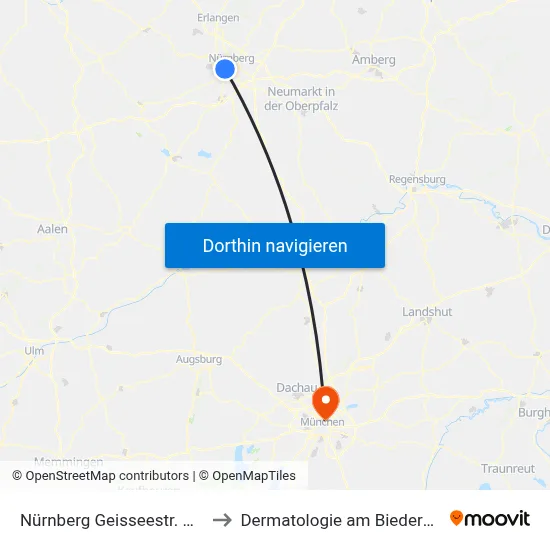 Nürnberg Geisseestr. Mitte to Dermatologie am Biederstein map