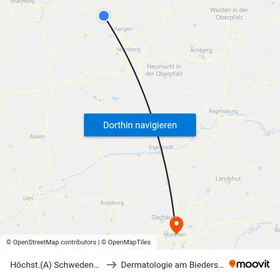 Höchst.(A) Schwedensch. to Dermatologie am Biederstein map
