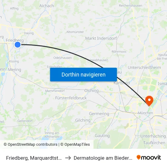 Friedberg, Marquardtstraße to Dermatologie am Biederstein map